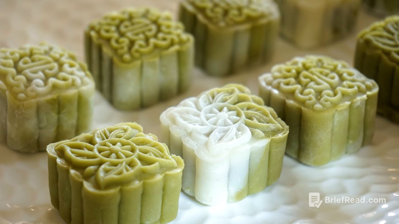 Matcha Snowy Mooncakes (Red Bean Filling) | 抹茶红豆冰皮月饼