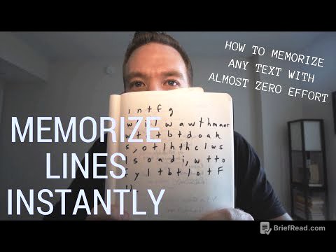 HOW TO MEMORIZE LINES INSTANTLY (SERIOUSLY)