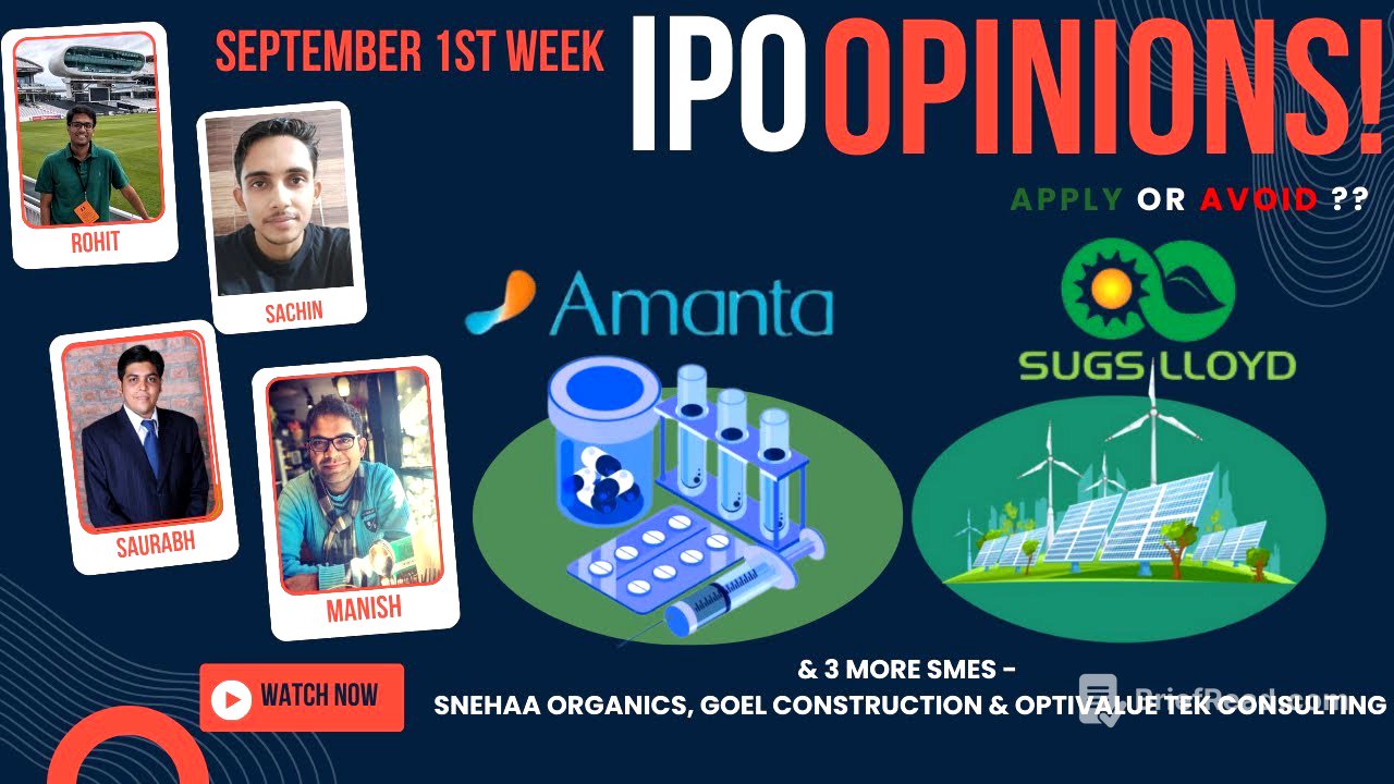Amanta Healthcare, Sugs Lloyd & other September 1st Week IPOs : Apply/Avoid? Primary Market Chatter