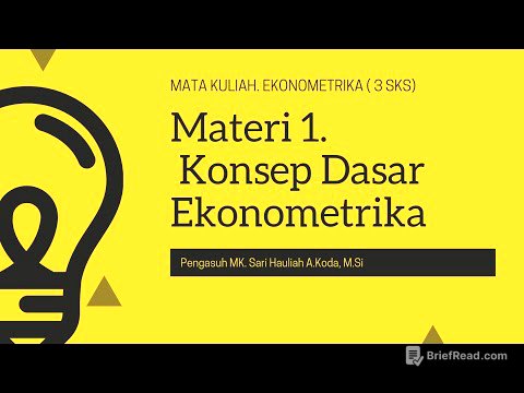 MATERI 1. KONSEP DASAR EKONOMETRIKA ( MK. EKONOMETRIKA/ 3 SKS) Prodi Agribisnis Perikanan