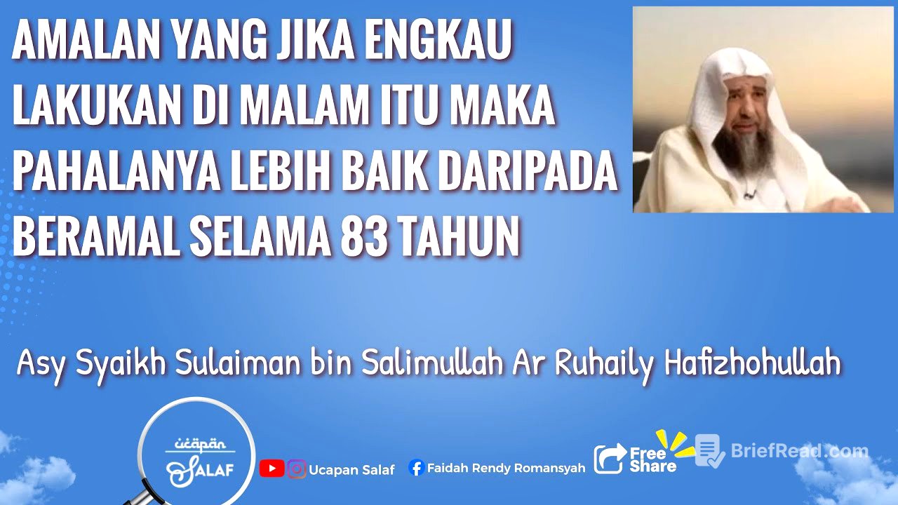 Amalan Yang Jika Engkau Lakukan Di Malam Itu, Pahalanya Lebih Baik daripada Beramal Selama 83 Tahun