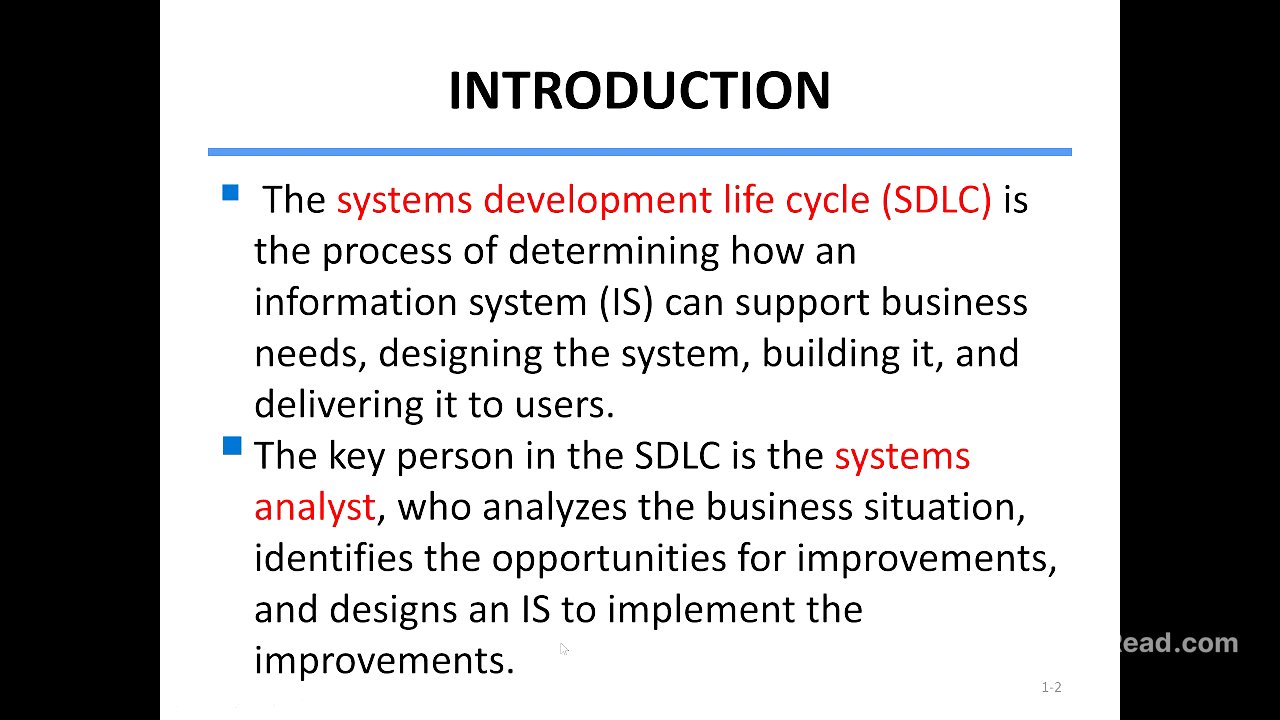 System Analysis and Design Lecture 1 Part 1