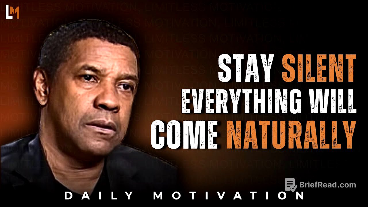 STAY SILENT AND EVERYTHING WILL COME NATURALLY | Motivational Speech Inspired by Denzel Washington