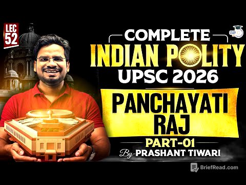 Panchayati Raj - Part 1|  Lec 52 | Compete Indian Polity for UPSC 2026 | StudyIQ IAS
