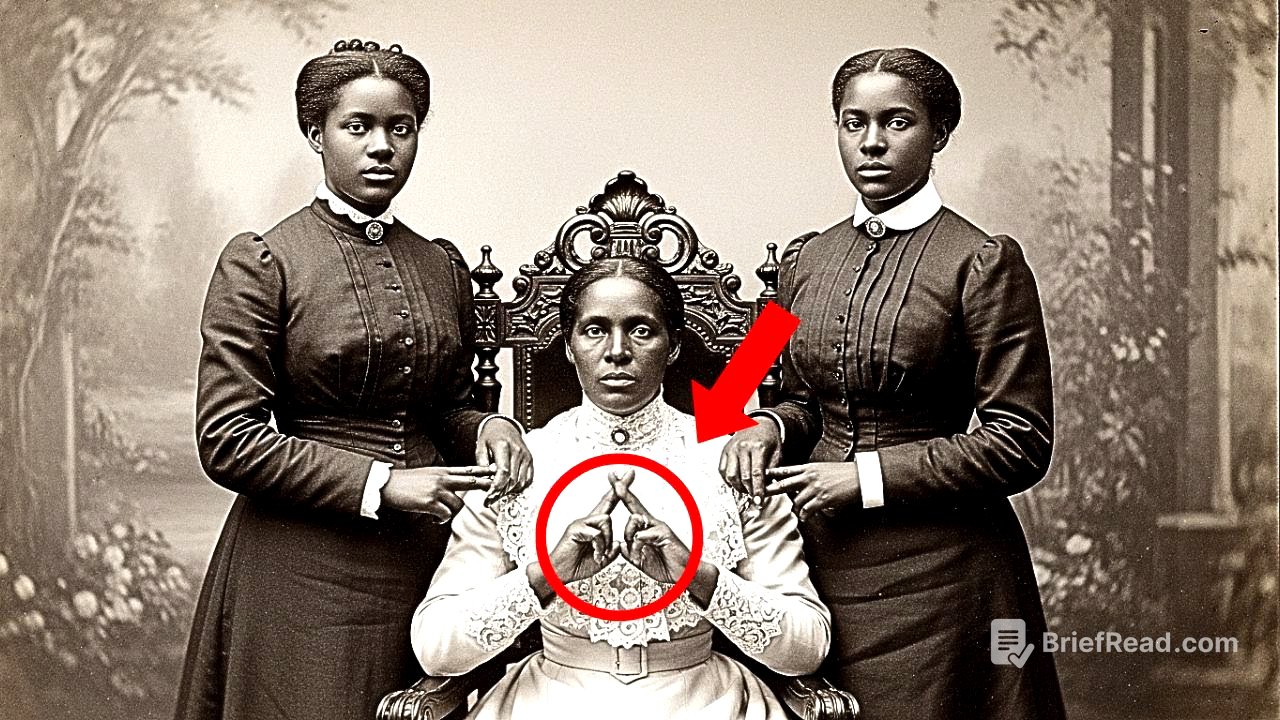 It was just a portrait of a mother and her daughters — but look more closely at their hands.