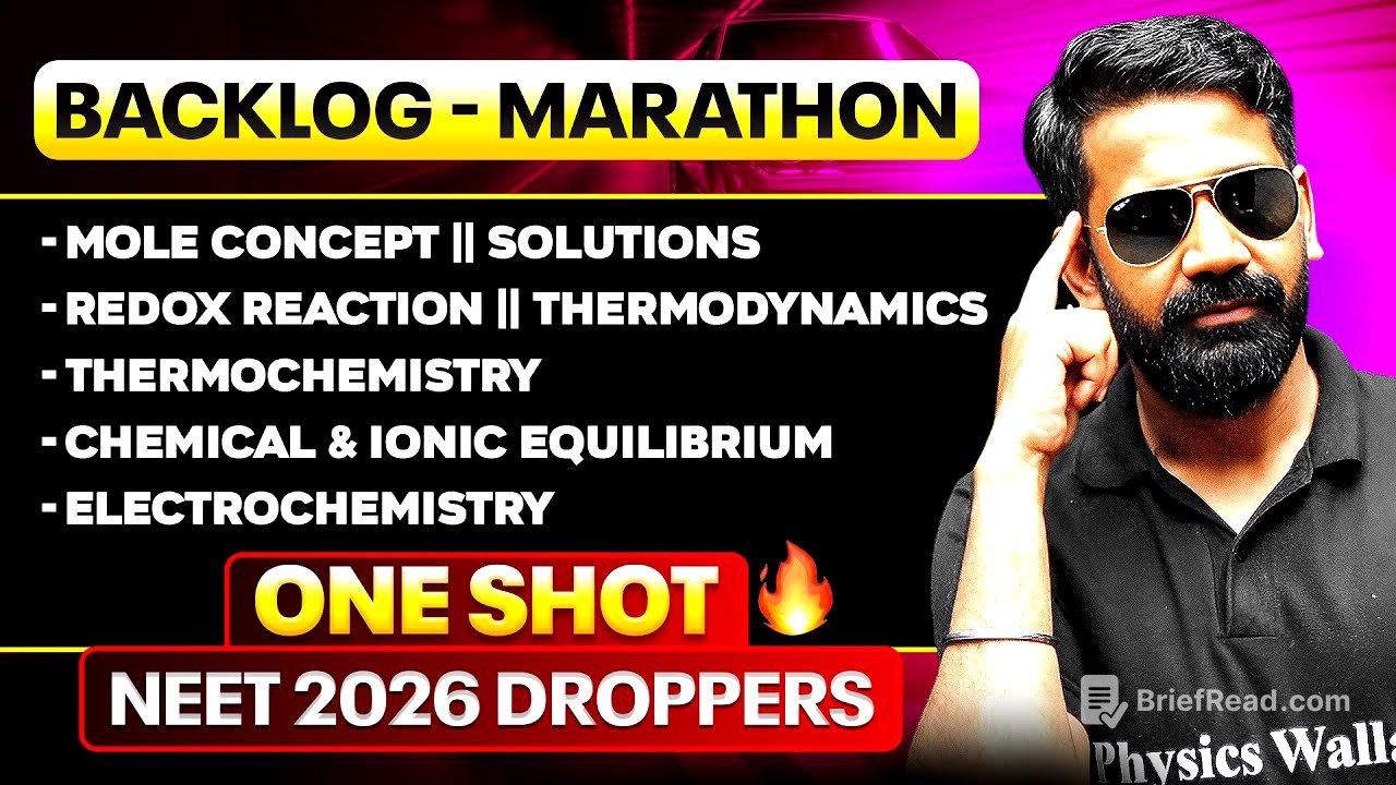 BACKLOG MARATHON - Complete Backlog Cover in One Video || NEET 2026 Droppers