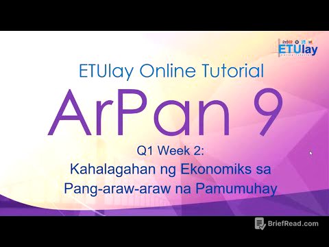 Kahalagahan ng Ekonomiks sa Pang Araw Araw na Pamumuhay || Araling Panlipunan 9 || Quarter 1 Week 2