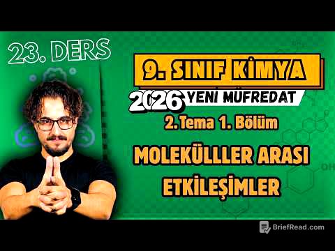 🧪 9. Sınıf Kimya | 24. Ders | 2. Tema 1. Bölüm | Moleküller Arası Etkileşimler | 2026