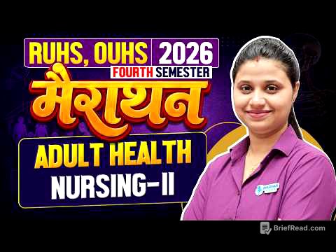 RUHS, OUHS 2026 | Adult Health Nursing-II  Maha Marathon | B.Sc Nursing 4th Semester by Ranu Mam