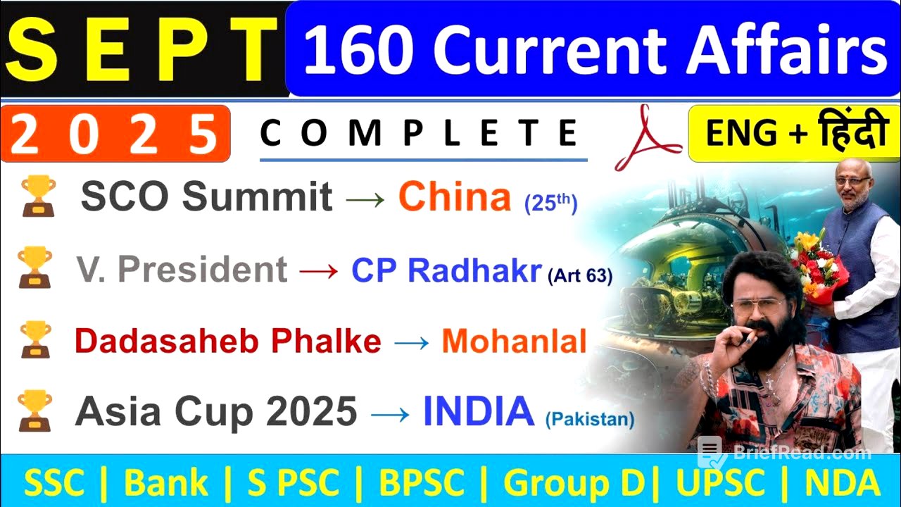 SEPTEMBER CURRENT AFFAIRS 2025 | TOP 160 SEPTEMBER CA | SEPTEMBER 2025 MONTHLY CURRENT AFFAIRS |