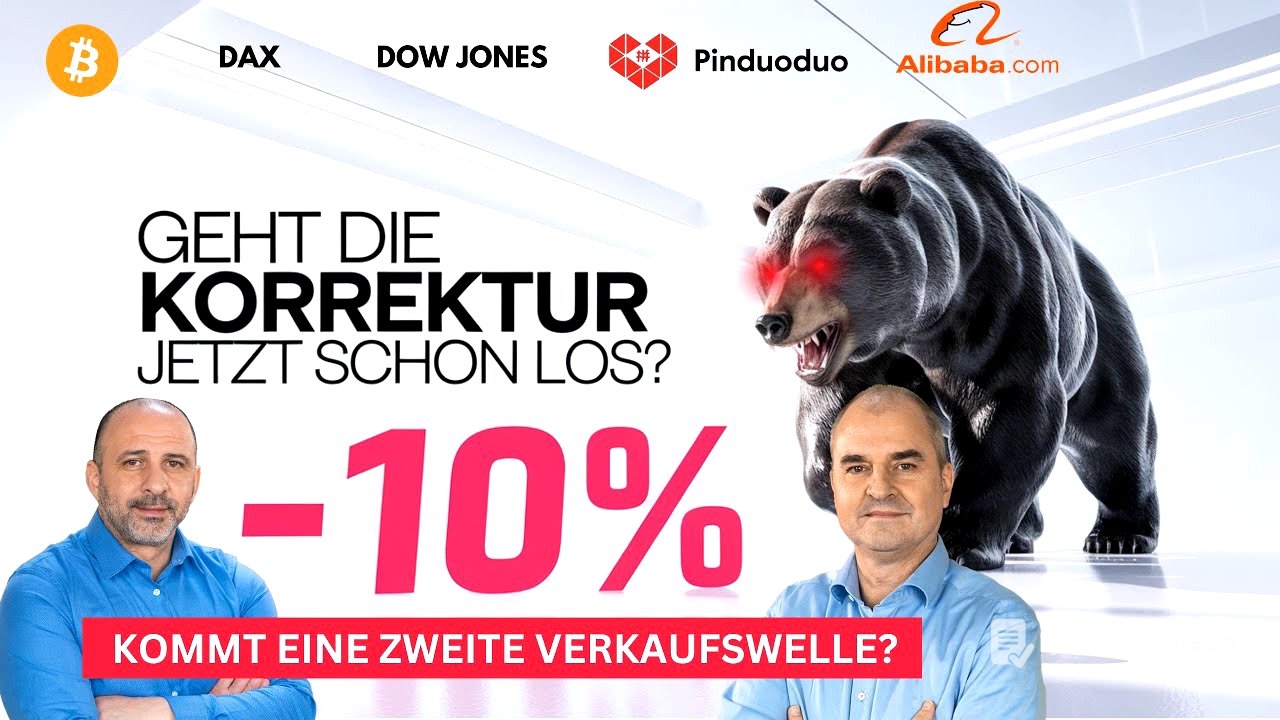 Nicht in Panik geraten! Korrektur kaufen? Bitcoin, DAX, Dow Jones, PDD, Alibaba im Check
