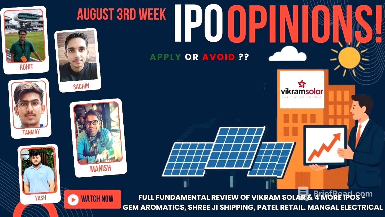Vikram Solar, GEM Aromatics & other August 3rd Week IPOs : Apply/Avoid? Primary Market Chatter