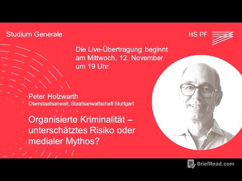 Studium Generale HSPF – Peter Holzwarth: „Organisierte Kriminalität - unterschätzes Risiko...“