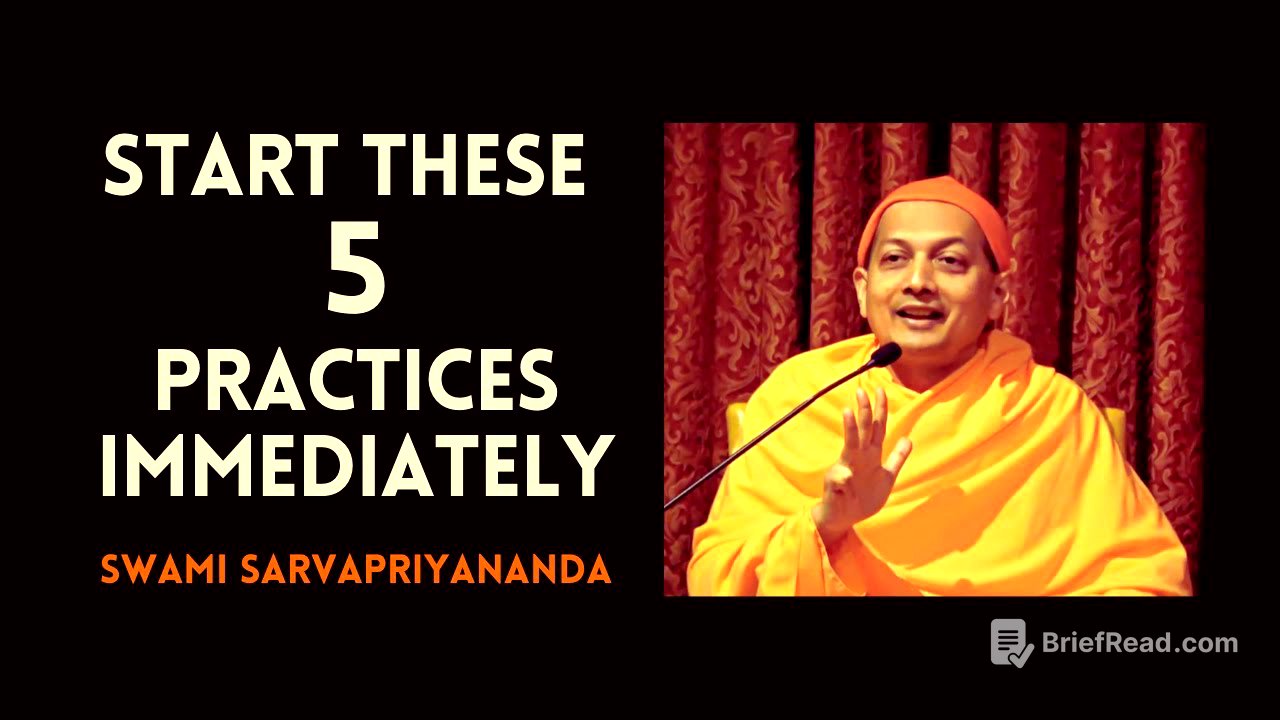Start these FIVE practices immediately if you wish to be a Yogi | Swami Sarvapriyananda | Yama