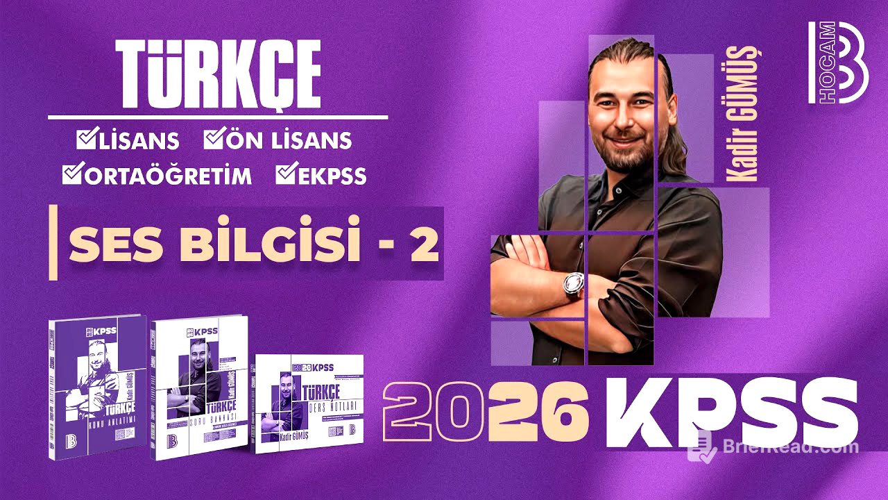 2) KPSS Türkçe - Ses Bilgisi 2 - Kadir Gümüş - 2026