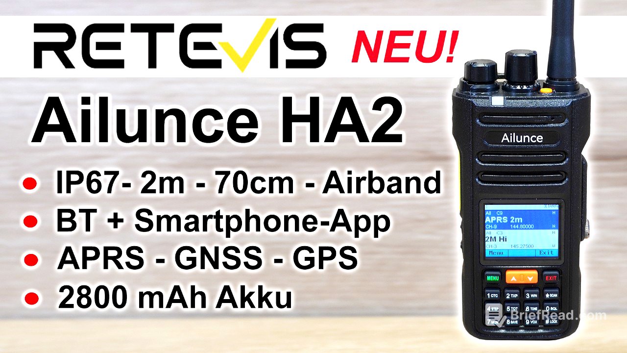 Neu: Retevis Ailunce HA2 2m/70cm für Outdoor & Blackout - IP67-APRS-GPS-GNSS-BT-App #afu #retevis