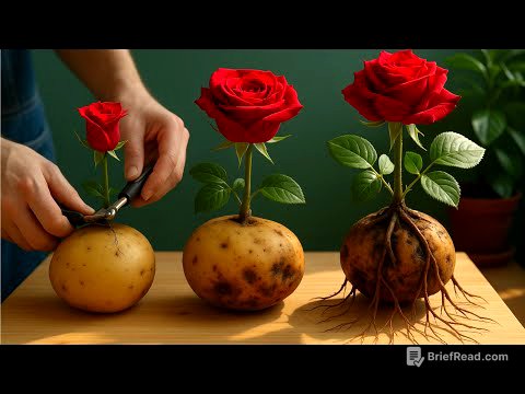 Stick a rose in a potato/ The rose immediately grows 999 roots in just 1 night