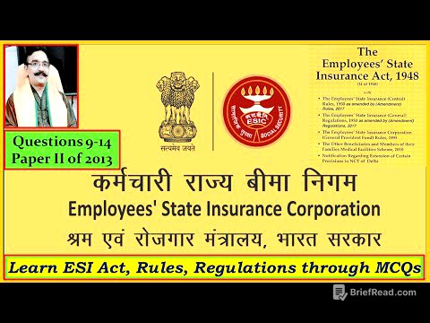 #mcq 9-15 #esi #act #1948 #question #paper II #ldce #india #esic #upsc #benefits #bpsc #new