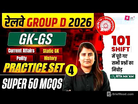RRB Group D GK-GS Practice Set Questions | Group D Static GK Class 2026 | Group D Class By RIYA MAAM
