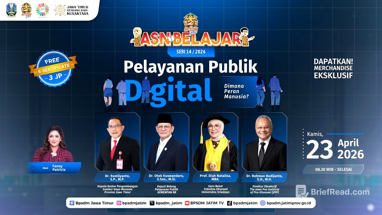ASN Belajar Seri 14 | 2026 - Pelayanan Publik Digital: Dimana Peran Manusia?