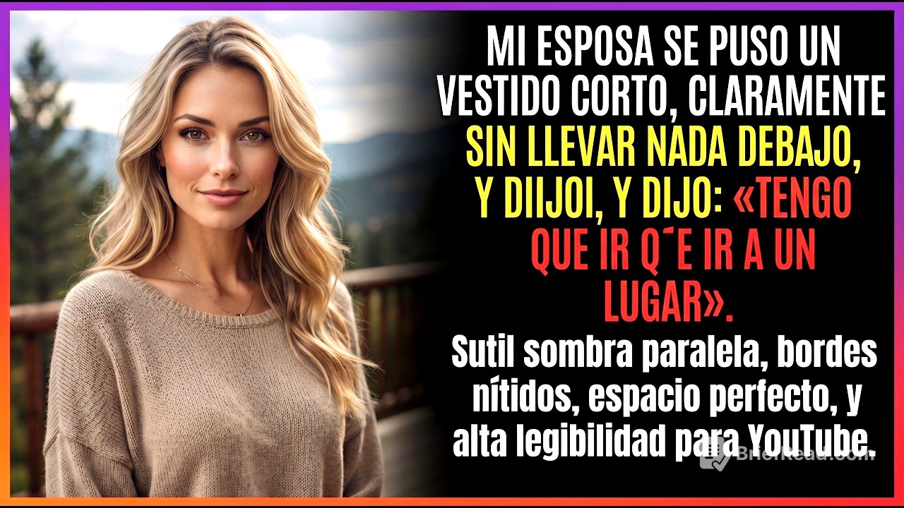 Mi esposa se puso un vestido corto, sin nada debajo, y dijo: “Tengo que ir a un lugar…”
