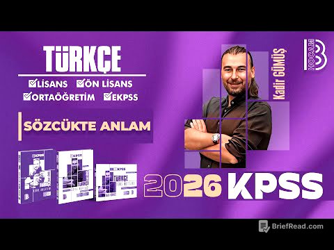 36) KPSS Türkçe - Sözcükte Anlam - Kadir Gümüş - 2026