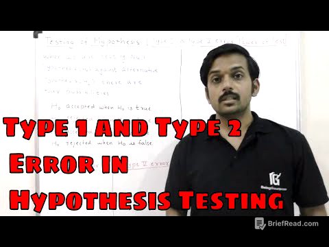 Type 1 and Type 2 Error Statistics in Hindi | Power of test  |Hypothesis Testing |
