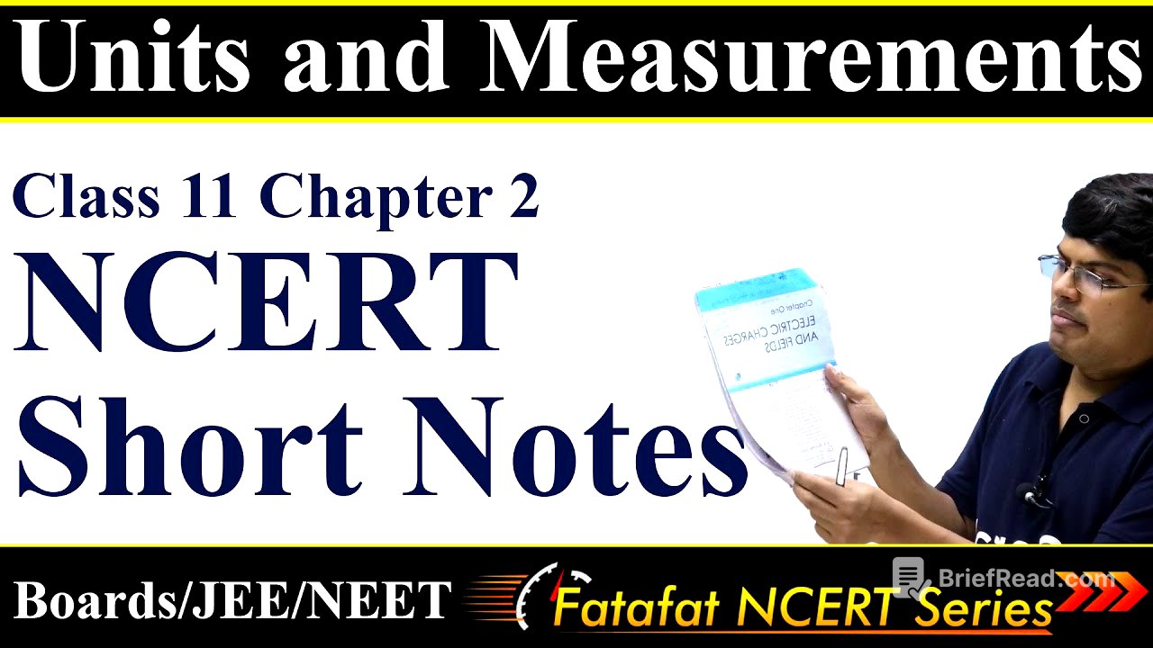Units and Measurements | Class 11 Physics | NCERT Short Notes | 𝐅𝐚𝐭𝐚𝐟𝐚𝐭 𝐍𝐂𝐄𝐑𝐓 𝐒𝐞𝐫𝐢𝐞𝐬