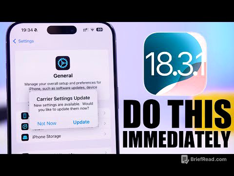 iOS 18.3.1 - DO This IMMEDIATELY After You Update !