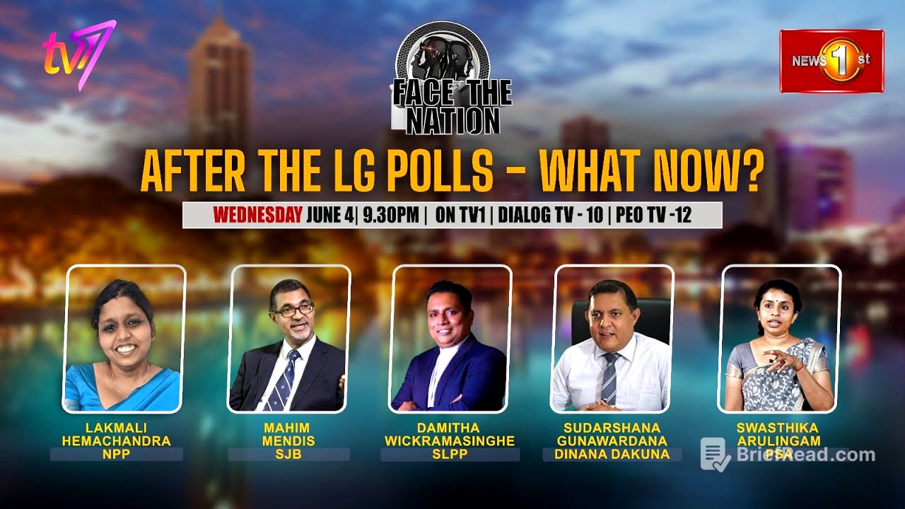 After the LG Polls - What Now? Face The Nation – June 4, 2025 at 9:30 p.m.