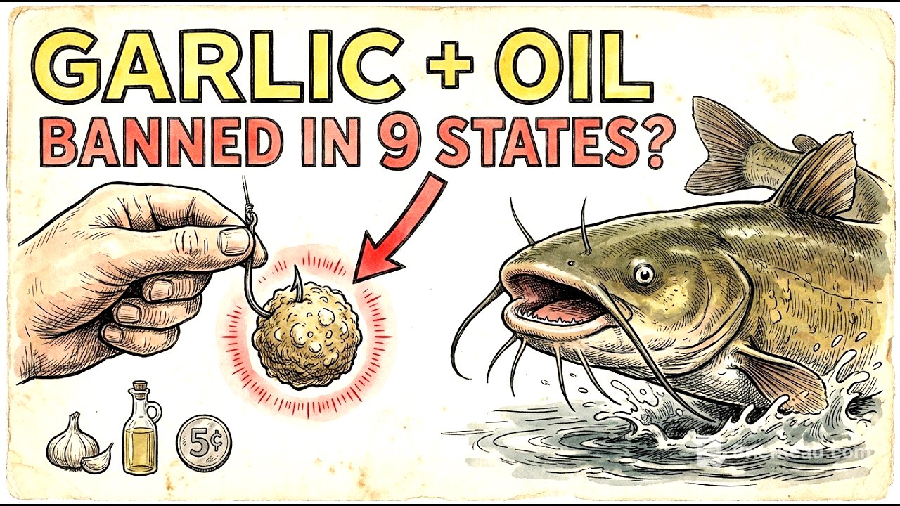 Crush Garlic + Olive Oil on Your Hook — The 5-Cent Catfish & Carp Hack Banned in 9 States