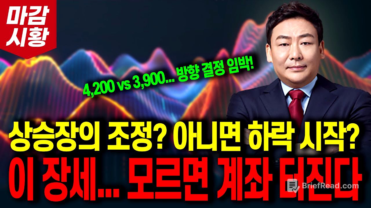 상승장의 조정? 아니면 하락 시작? 이 장세... 모르면 계좌 터진다! (방향 결정 임박!)