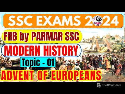 MODERN HISTORY FOR SSC | ADVENT OF EUROPEANS | PARMAR SSC