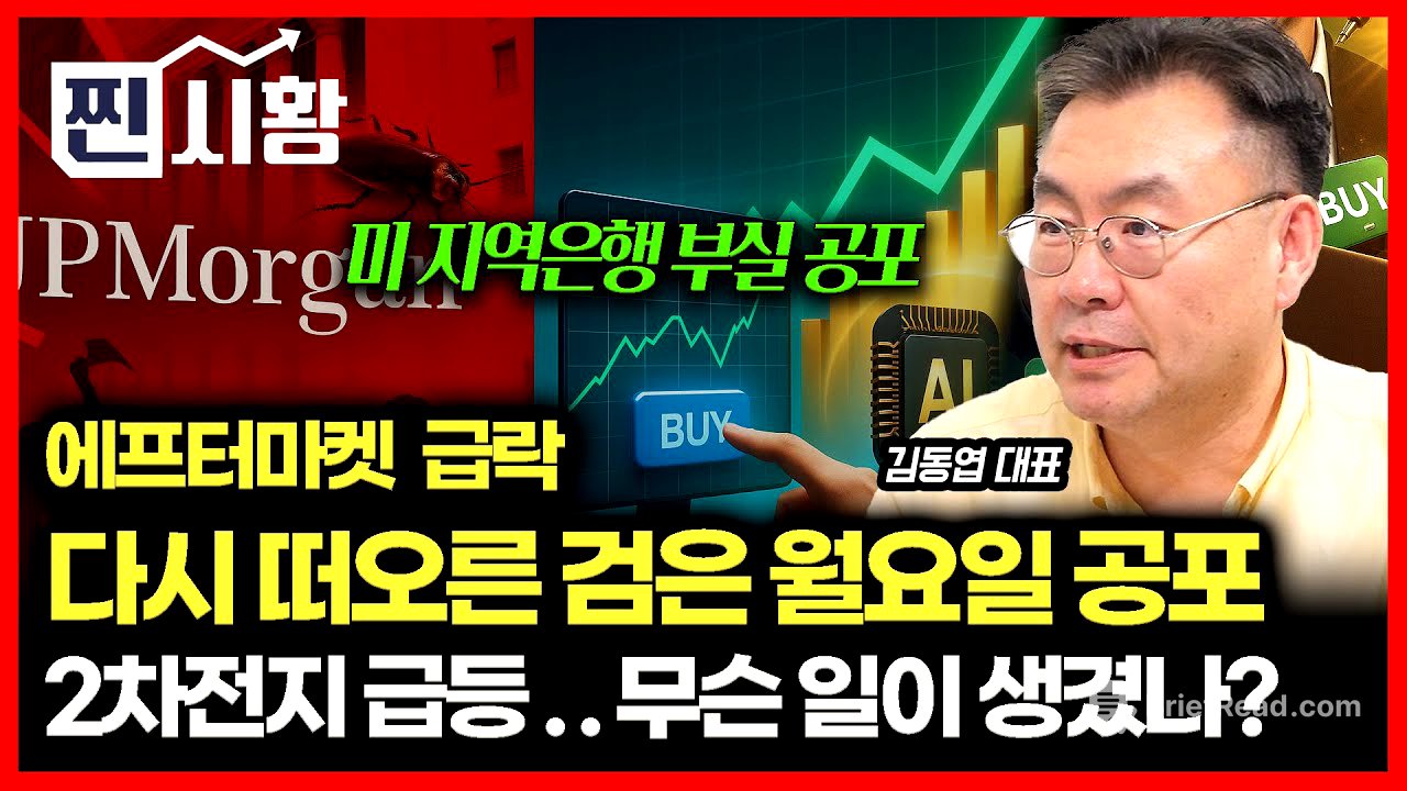 [#찐시황]  애프터마켓 급락에 되살아난 '검은 월요일'의 악몽"  / 불안감 속 주가 폭등한 2차전지.. 시장이 뒤집힌 이유ㅣ김동엽 대표