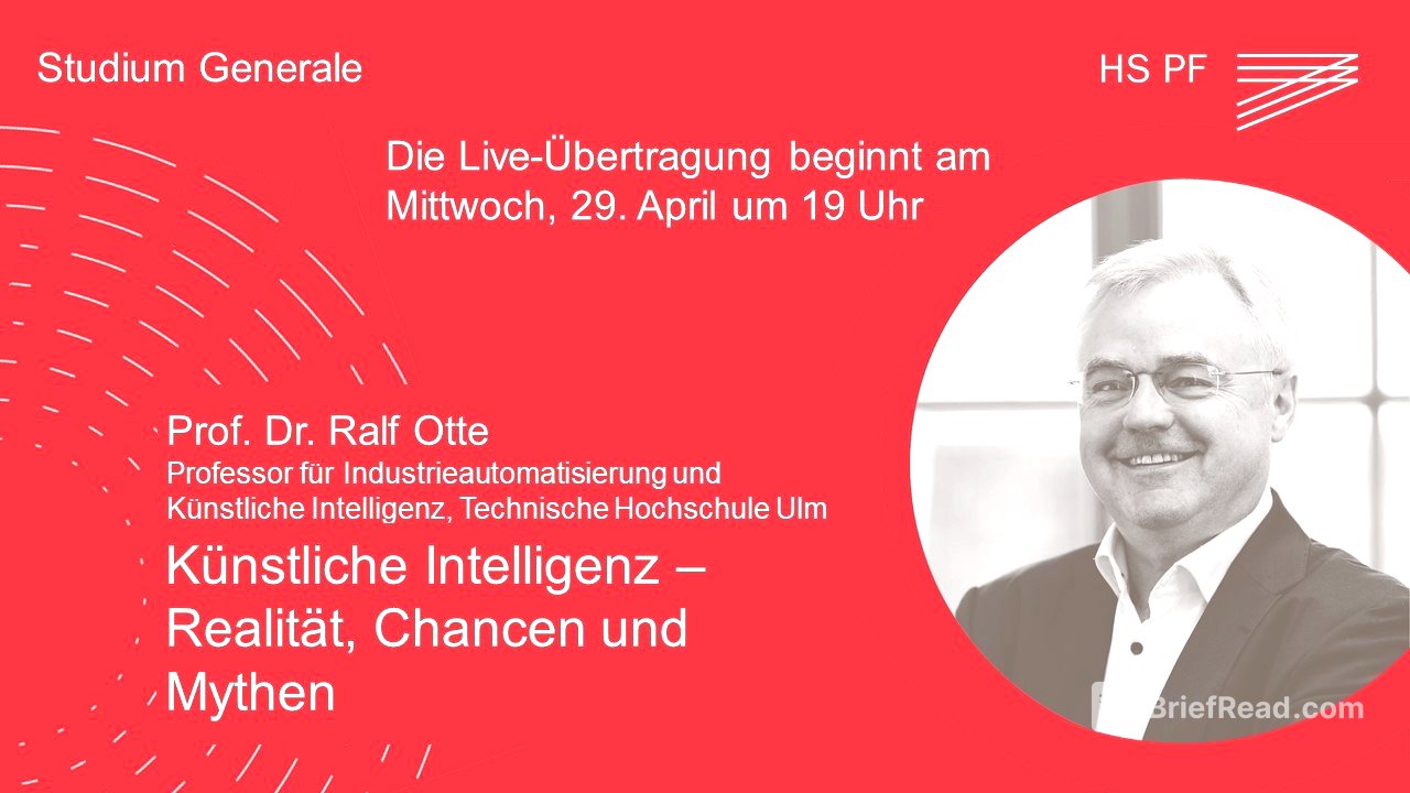 Studium Generale HSPF – Prof. Dr. Ralf Otte: „Künstliche Intelligenz – Realität, Chancen und Mythen“