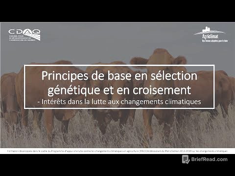 Principes de base en sélection génétique et en croisement en production bovine