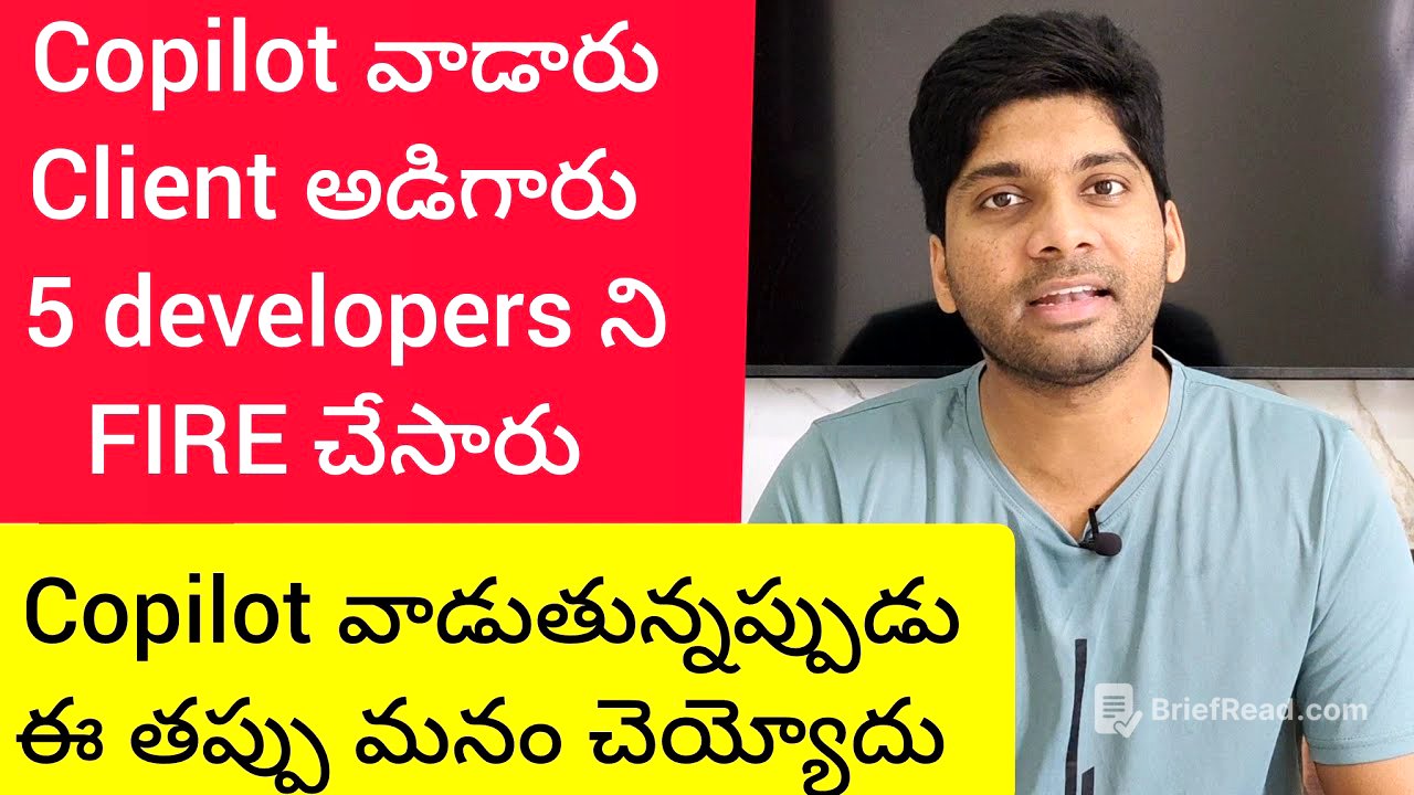 How Copilot/Vibe Coding/Agentic A.I are slowly taking away developer jobs (Telugu)