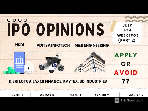 NSDL, CP Plus, M&B, Sri Lotus & other July 5th week IPOs : Apply/Avoid? Primary Market Chatter