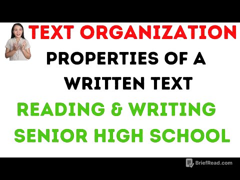 Text organization |Properties of a well- written text| Reading and Writing SHS