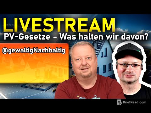 Wir müssen reden! PV Gesetzesänderungen -  @gewaltignachhaltig  im Live Talk