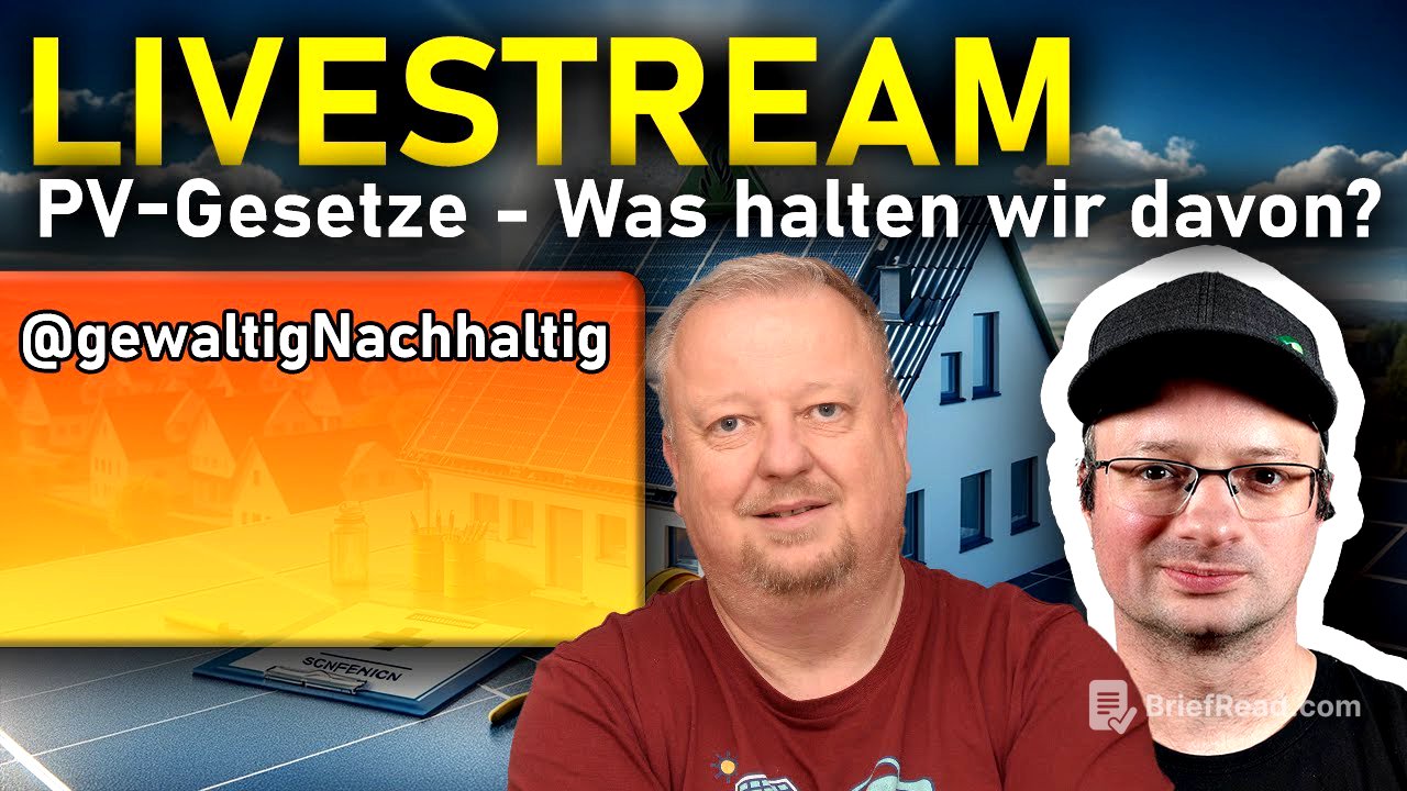 Wir müssen reden! PV Gesetzesänderungen -  @gewaltignachhaltig  im Live Talk