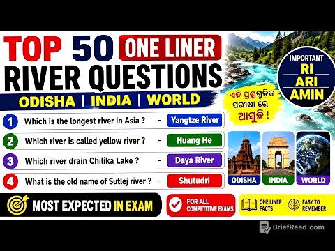 River system Odisha, India, World | Top 50 One liner question | RI ARJ AMIN | Selected Rive question