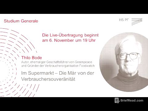 Studium Generale HSPF – Thilo Bode: „Im Supermarkt – Die Mär von der Verbrauchersouveränität“