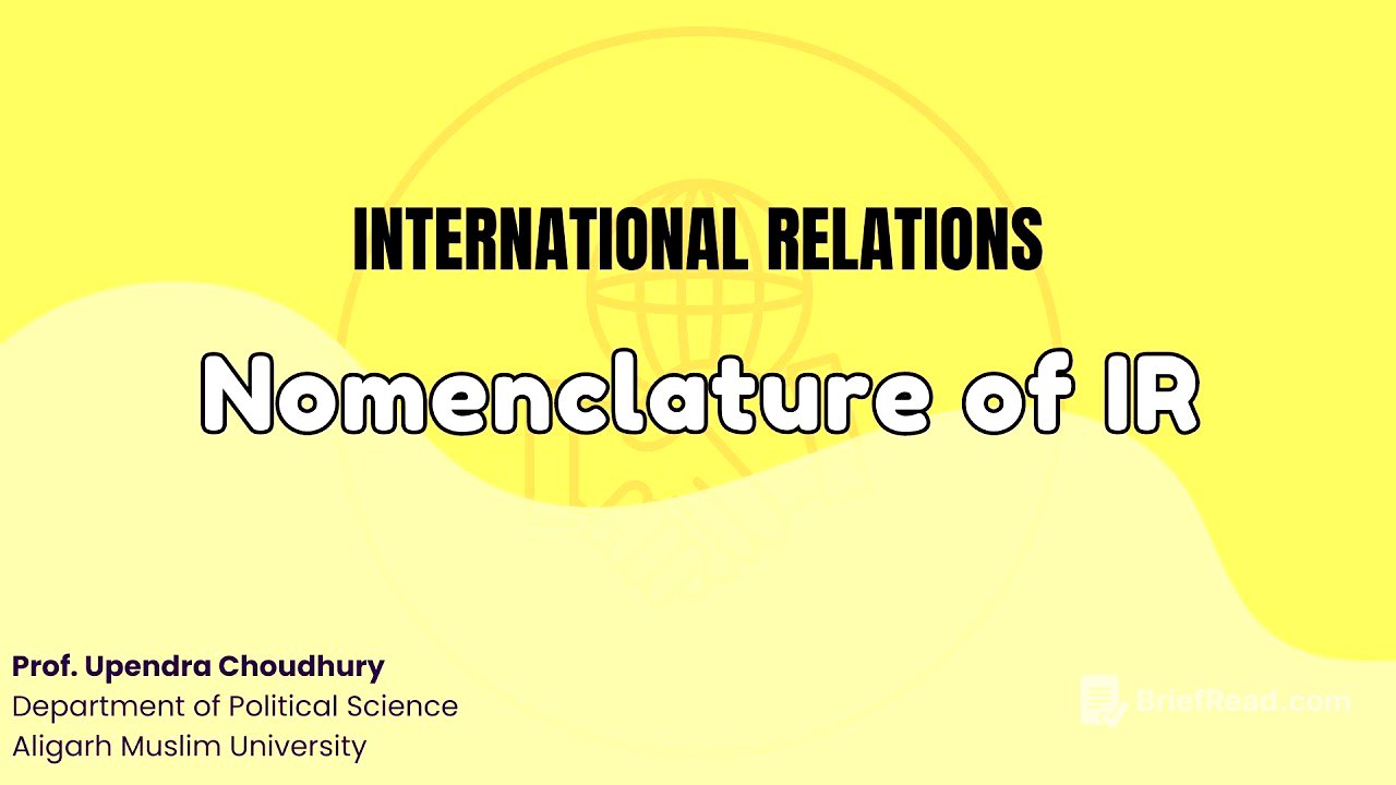 Nomenclature of IR