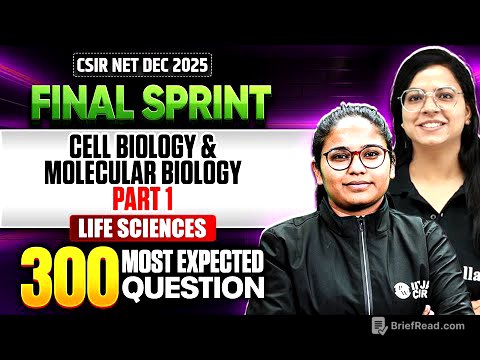 Cell biology & Molecular Biology | CSIR NET Life Science | CSIR NET Final Sprint 2025 | PW