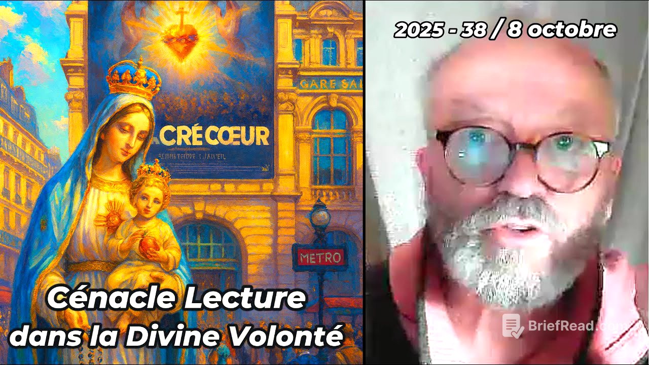 Cénacle Lecture - 8 octobre 2025 - Venez partager le pain de la Divine Volonté !