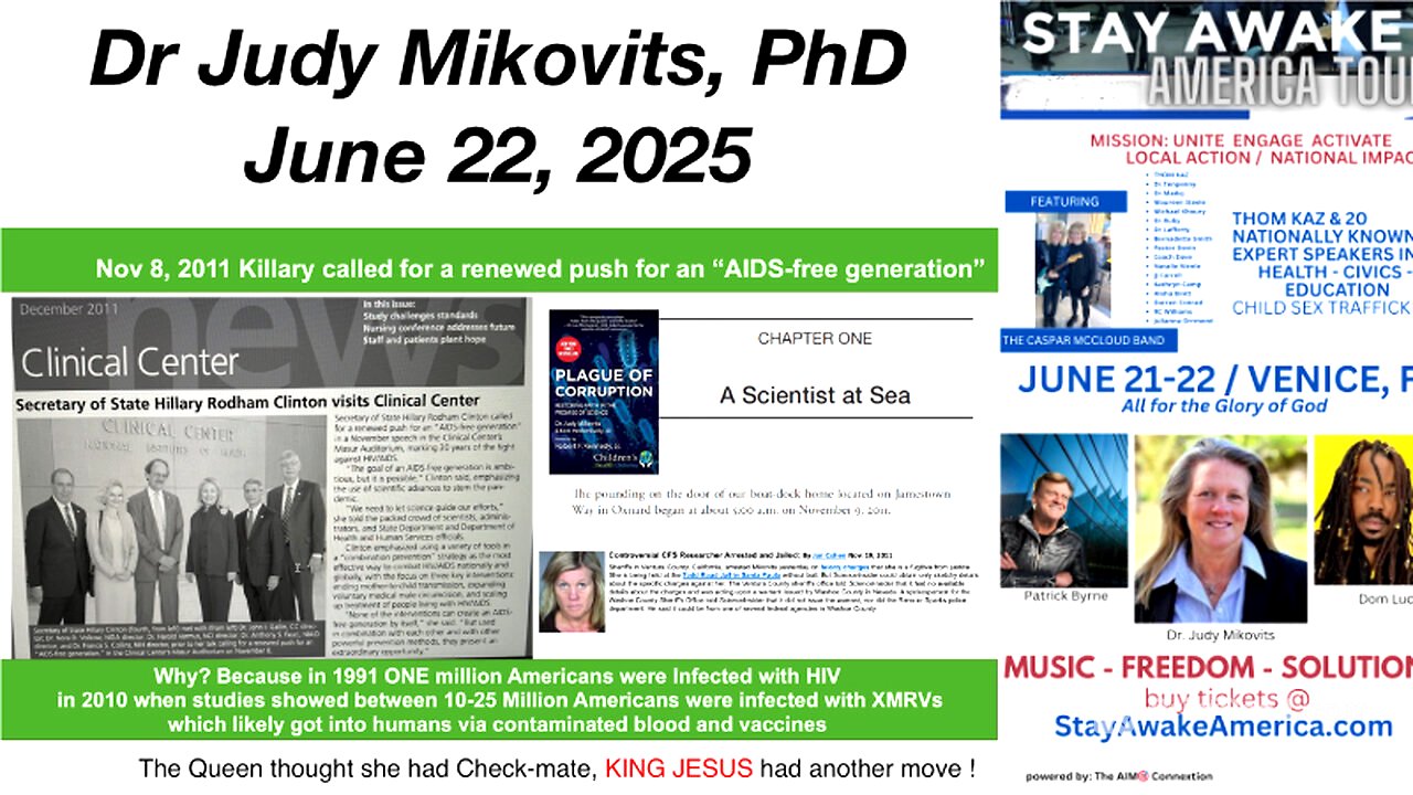 Judy Mikovits presentation at Stay Awake America Tour, Venice, FL Jun 22 2025