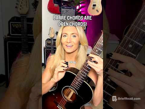 Barre Chord Are Open Chords?? WHAT?! #guitarlesson #learnguitar #guitarteacher #guitarchords