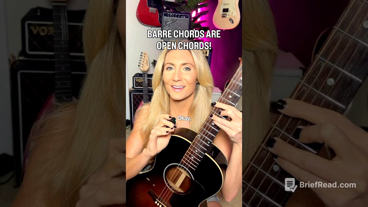 Barre Chord Are Open Chords?? WHAT?! #guitarlesson #learnguitar #guitarteacher #guitarchords