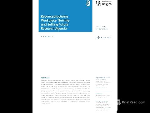 Reconceptualized Workplace Thriving – Sulphey
